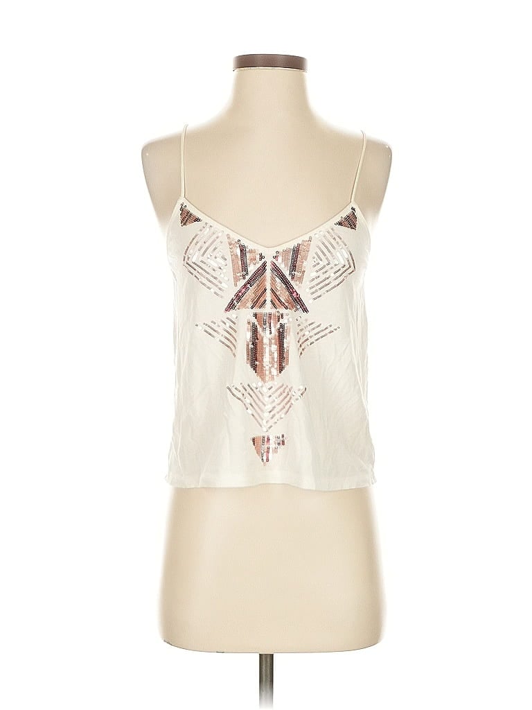 Pre-owned Express Sleeveless Blouse In White