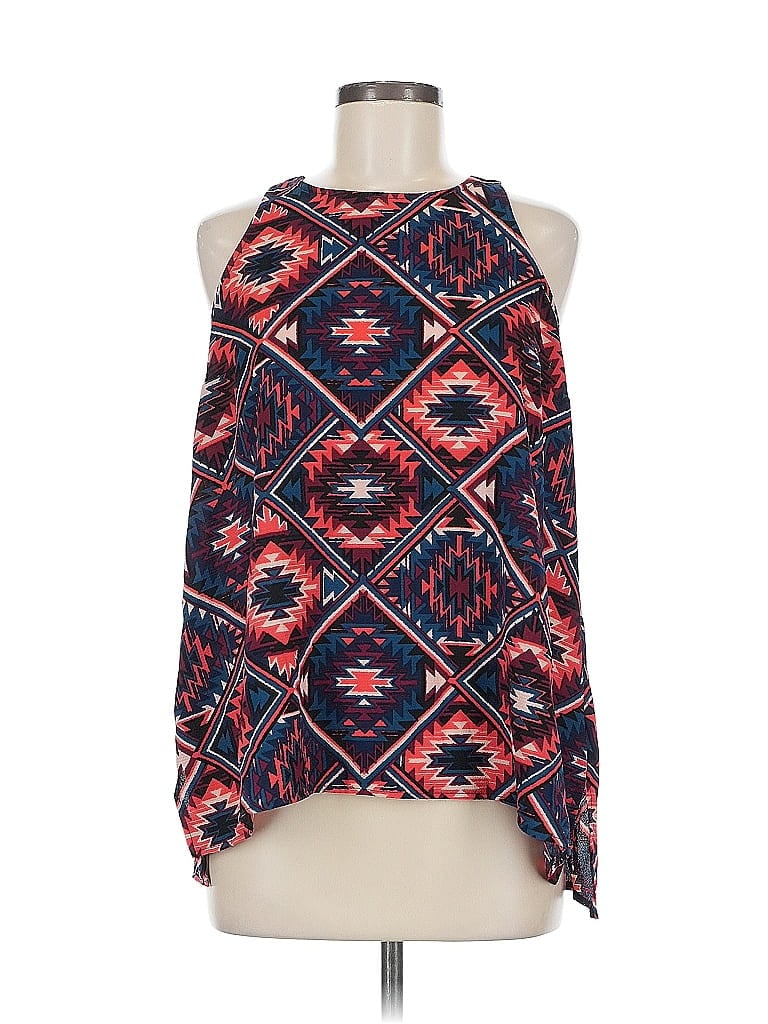 Pre-owned Pink Rose Sleeveless Blouse In Red