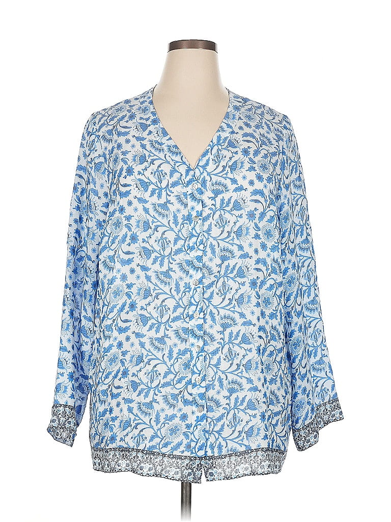 Click to view more detailed imagery on our partner's website Pre-owned Nanette Lepore Long Sleeve Blouse In Blue