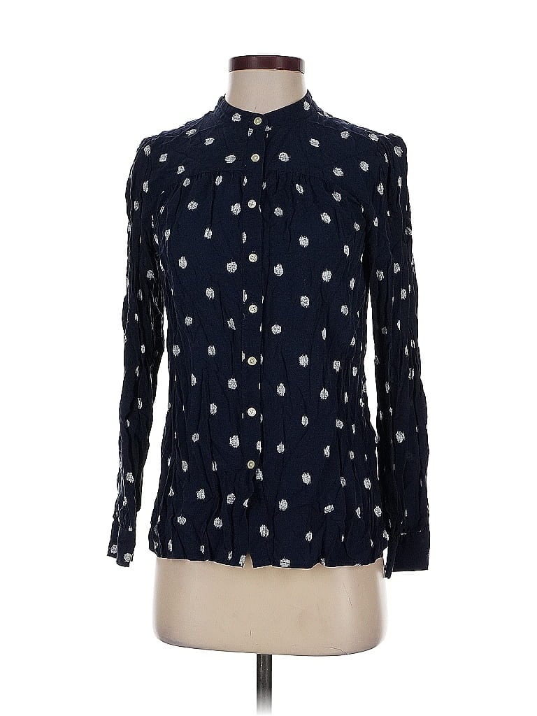 Pre-owned Ann Taylor Loft Long Sleeve Blouse In Blue