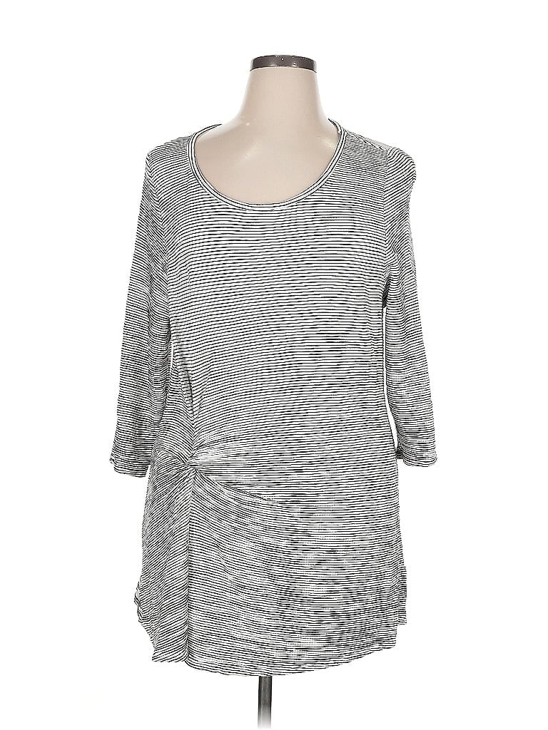 Pre-owned Soft Surroundings 3/4 Sleeve T-shirt In Silver