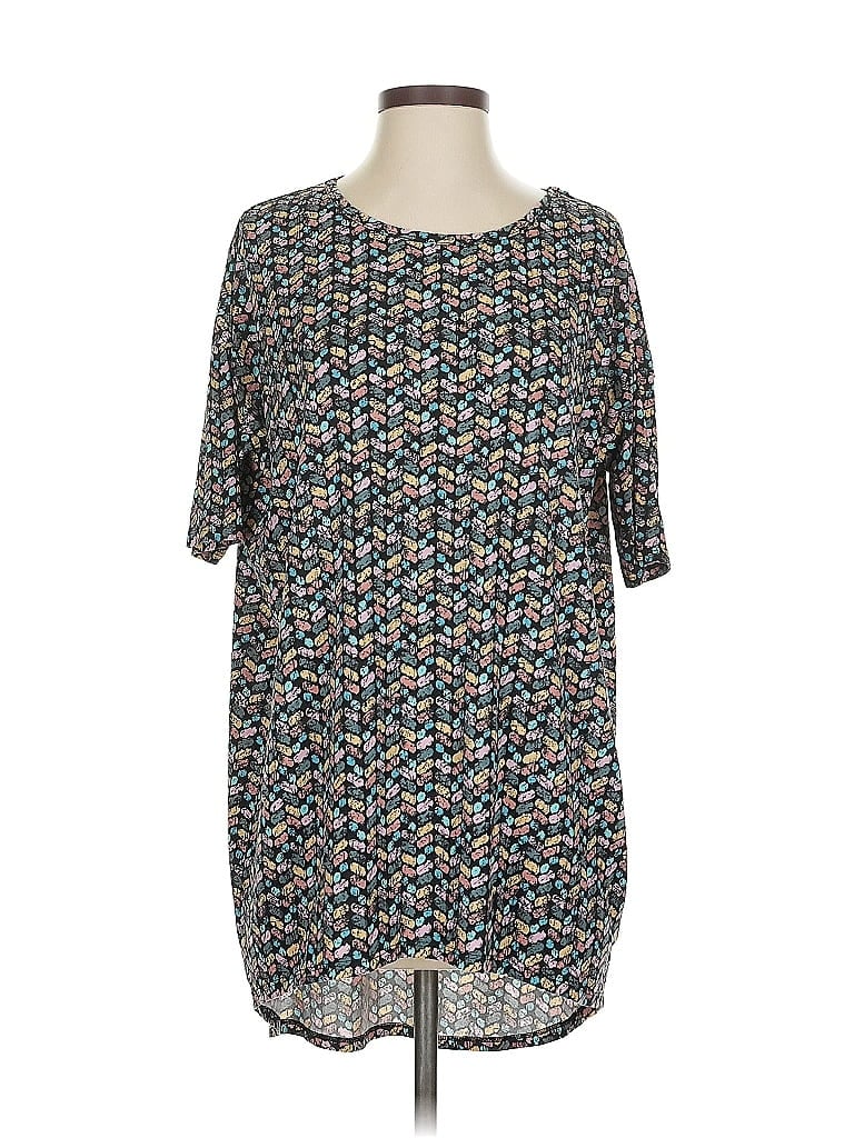 Pre-owned Lularoe 3/4 Sleeve T-shirt In Blue