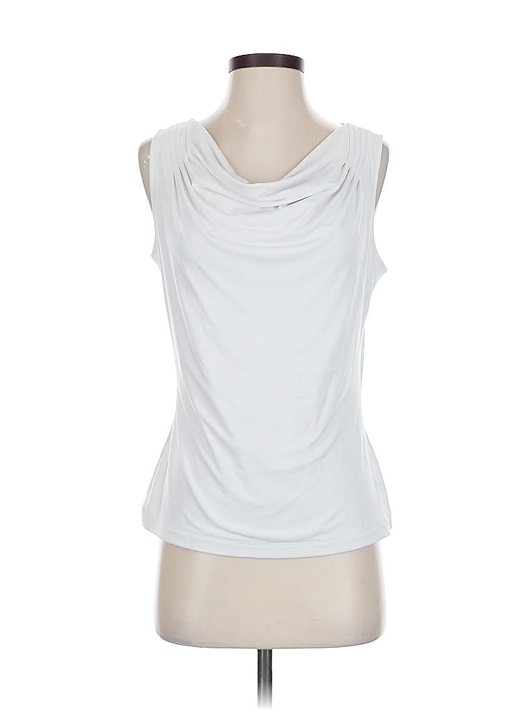 Pre-owned Calvin Klein Sleeveless Top White Cowl Neck Tops
