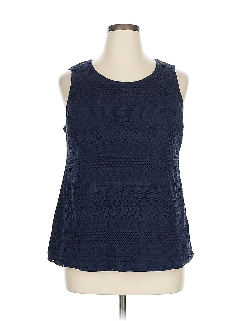 Pre-owned Croft & Barrow Sleeveless Blouse In Blue