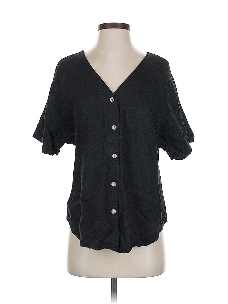 Pre-owned Vetta Short Sleeve Blouse In Black