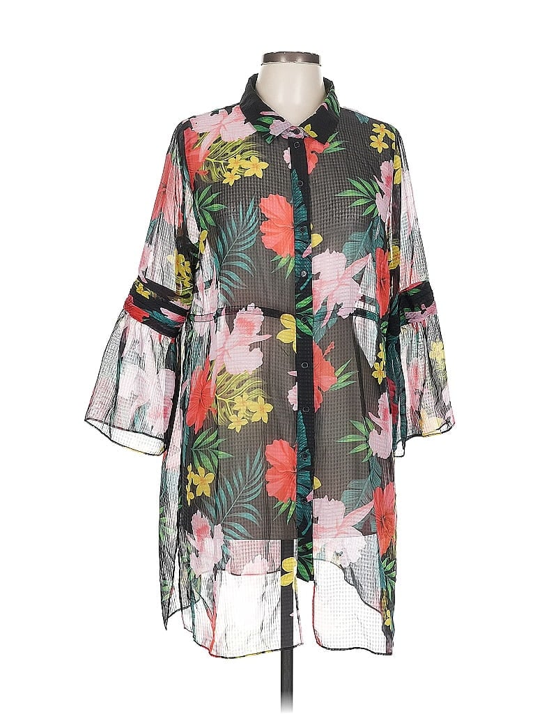 Pre-owned Soft Surroundings 3/4 Sleeve Blouse In Black