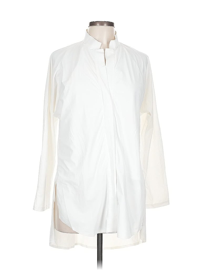Pre-owned Aday Long Sleeve Blouse In White