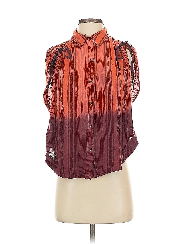 Click to view more detailed imagery on our partner's website Pre-owned Free People Sleeveless Button Down Shirt In Orange