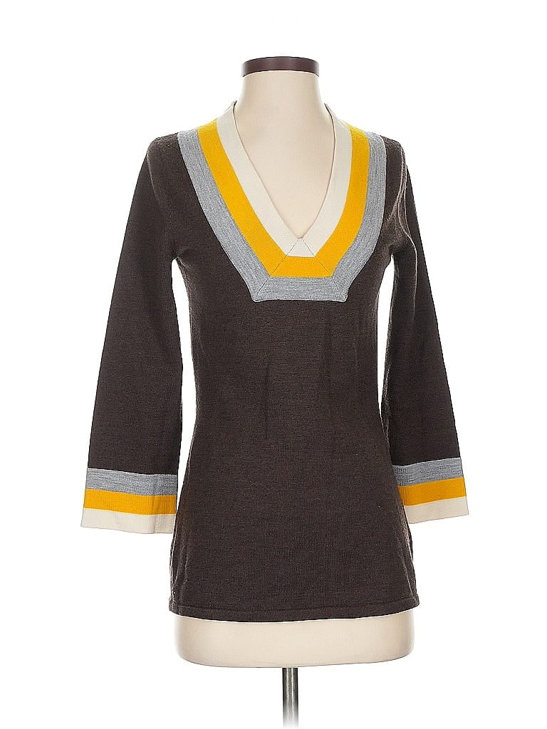 Pre-owned Tory Burch Wool Pullover Sweater In Gray