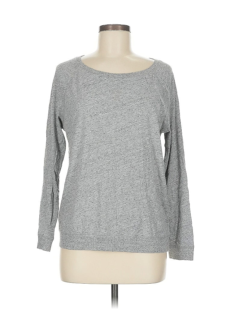 Pre-owned Ann Taylor Loft Long Sleeve T-shirt In Gray