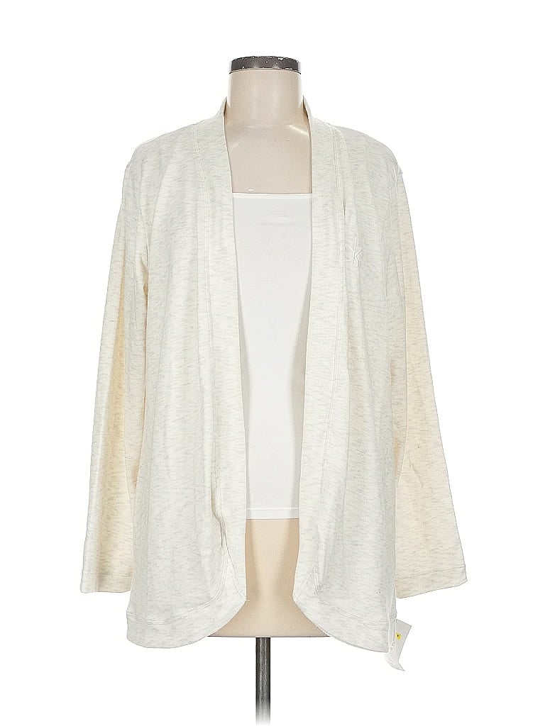 Pre-owned Calvin Klein Cardigan Sweater In White