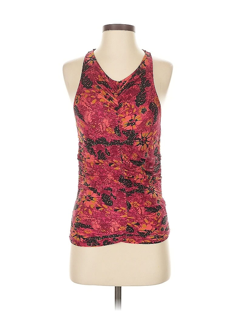 Pre-owned Evereve Sleeveless Top Burgundy Halter Neckline Tops