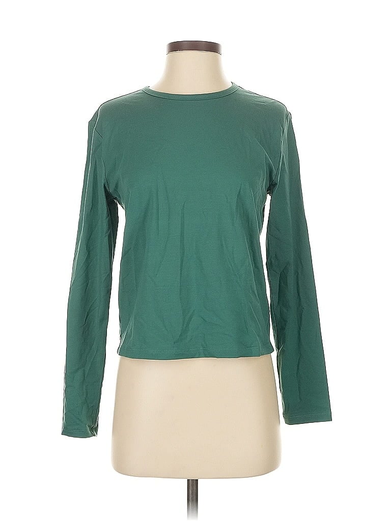 Pre-owned Athleta Long Sleeve T-shirt In Green