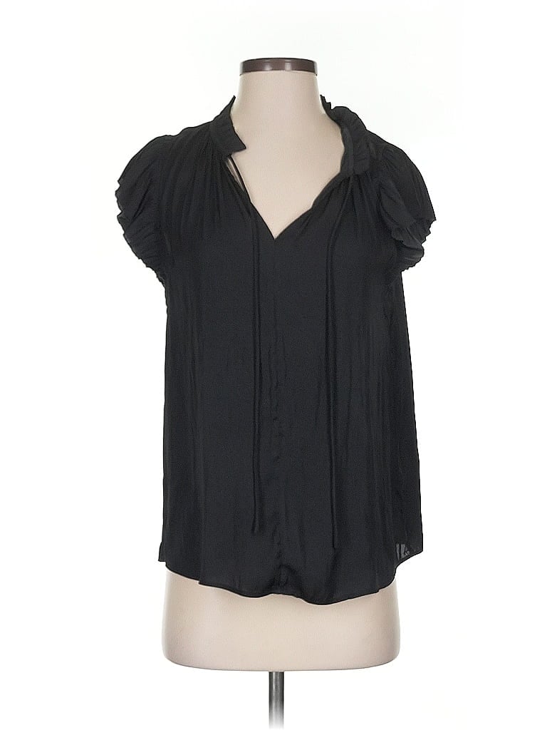 Pre-owned Assorted Brands Short Sleeve Blouse In Black