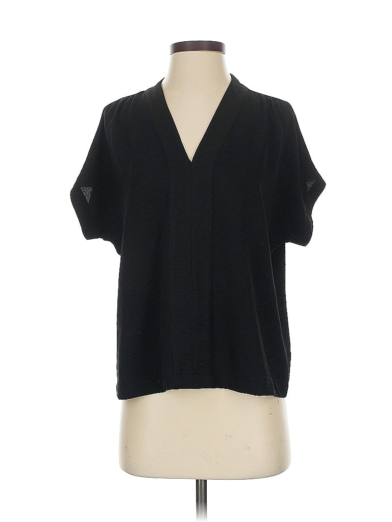 Pre-owned A New Day Short Sleeve Blouse In Black