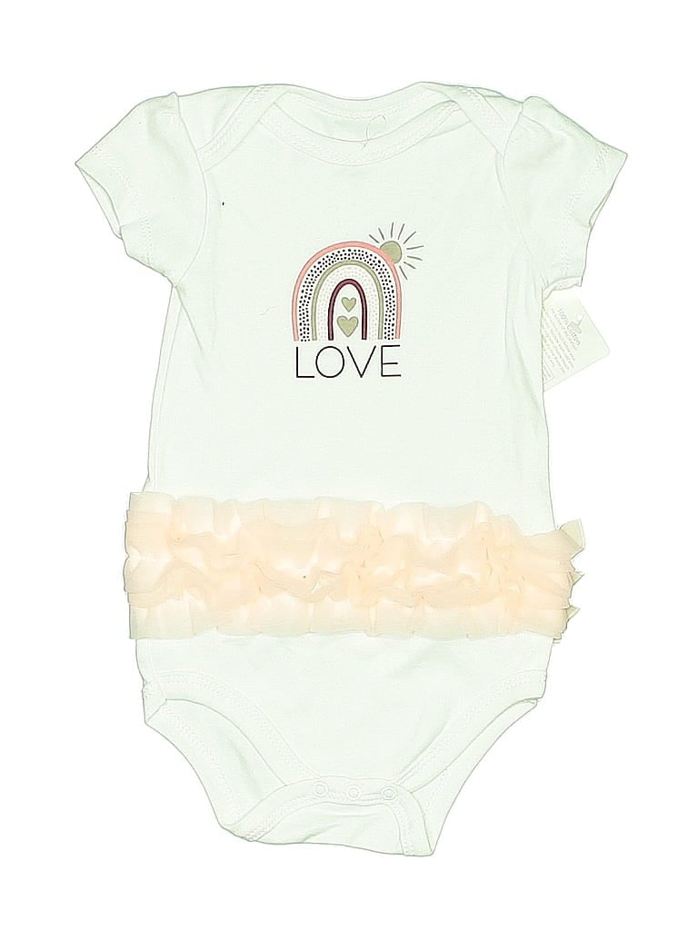 Pre-owned Hb Babies' Short Sleeve Onesie In White