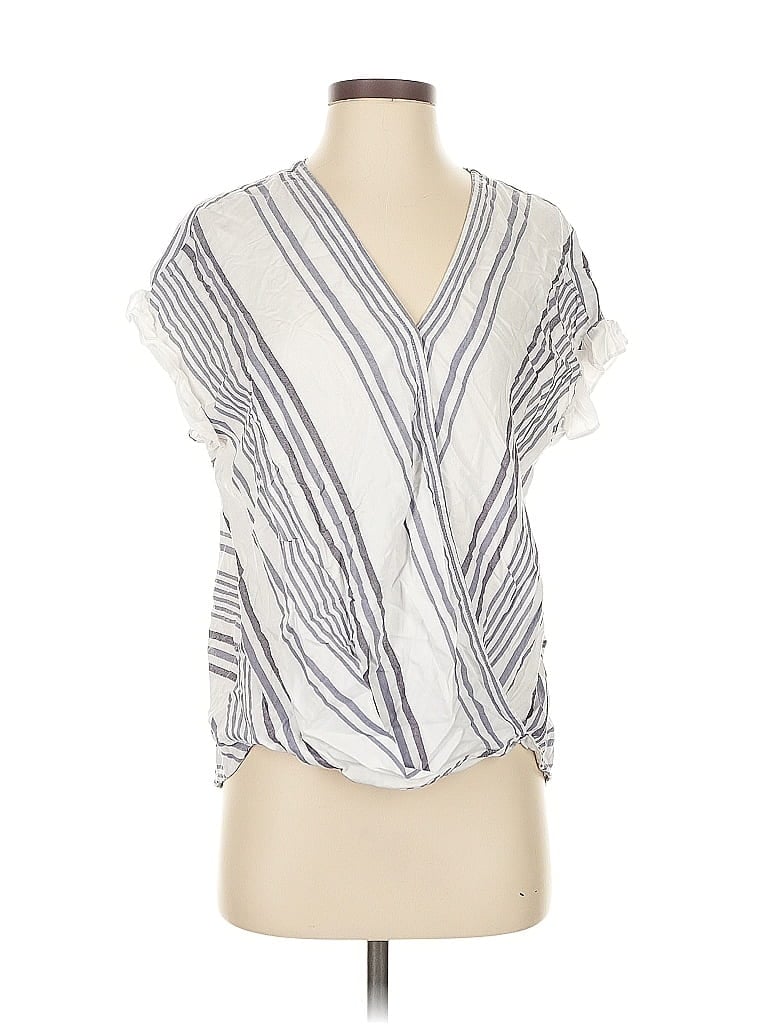 NEIMAN MARCUS Pre-owned Short Sleeve Blouse In Silver