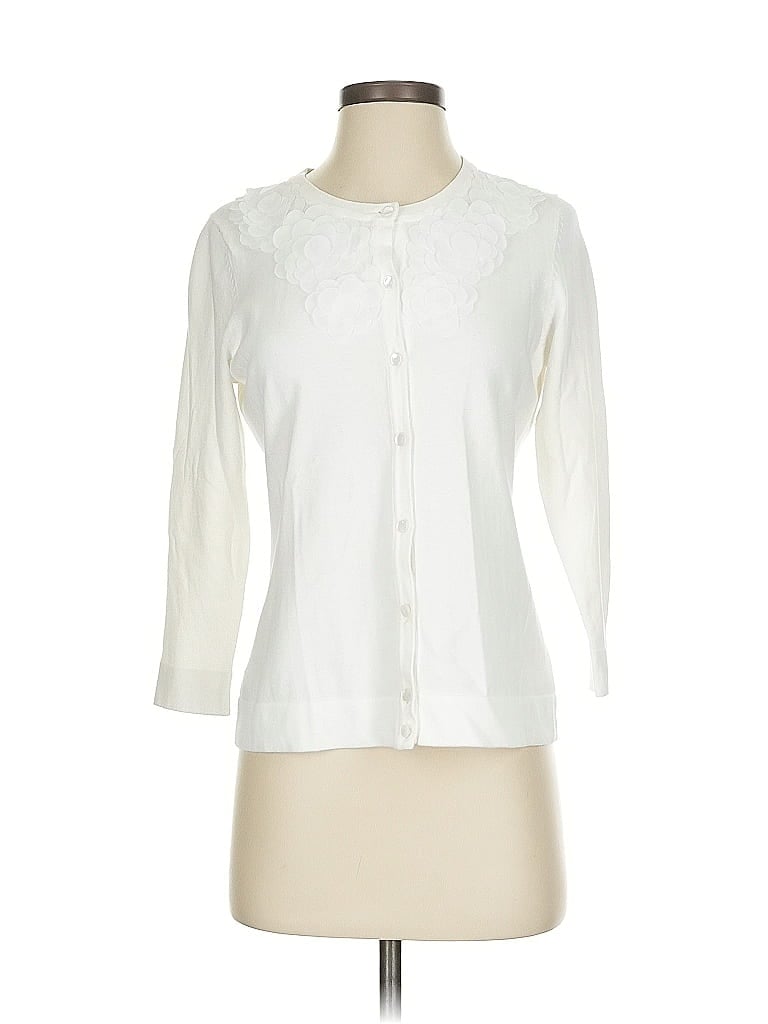 Pre-owned Charter Club Cardigan Sweater In White