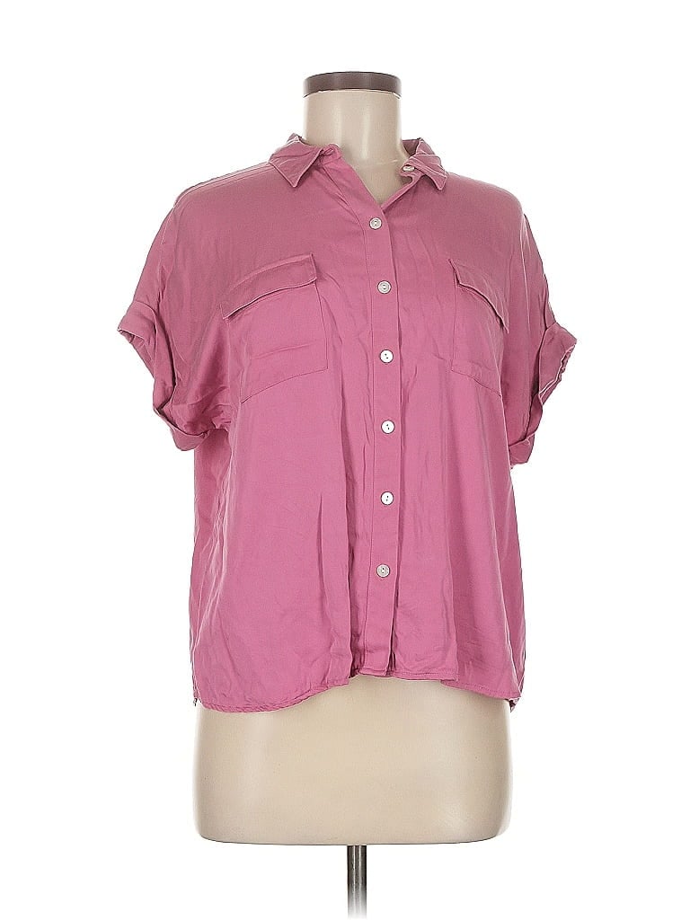 Pre-owned Jjill Short Sleeve Blouse In Pink