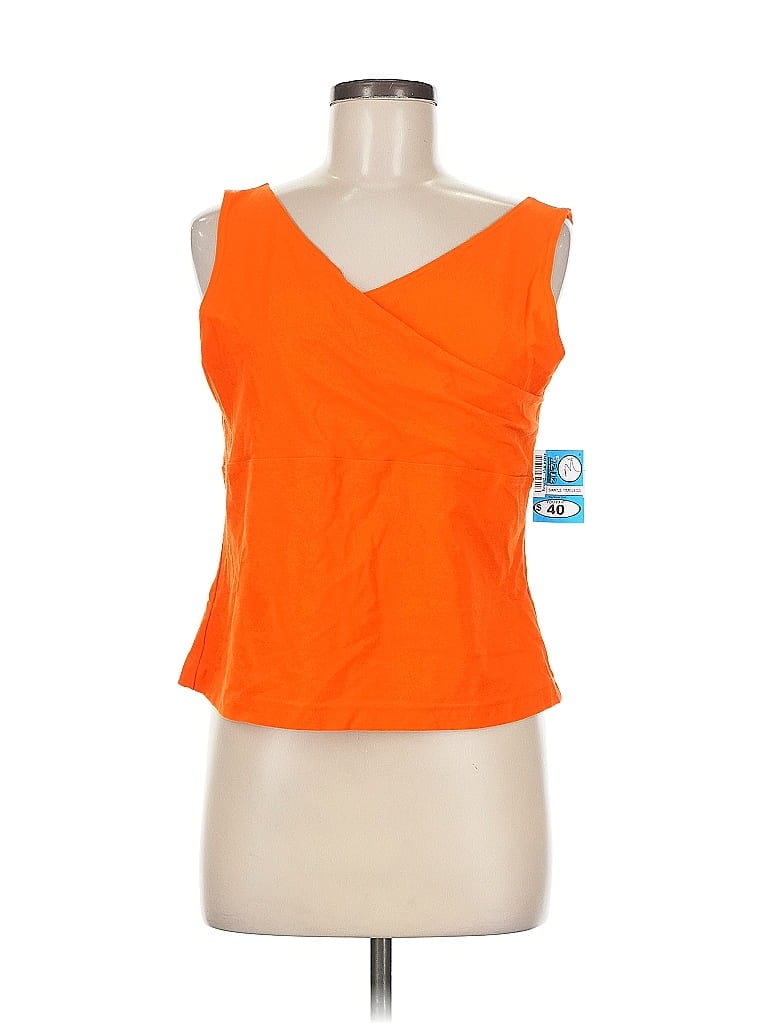 Pre-owned Eileen Fisher Sleeveless Top Orange One Shoulder Neckline Tops