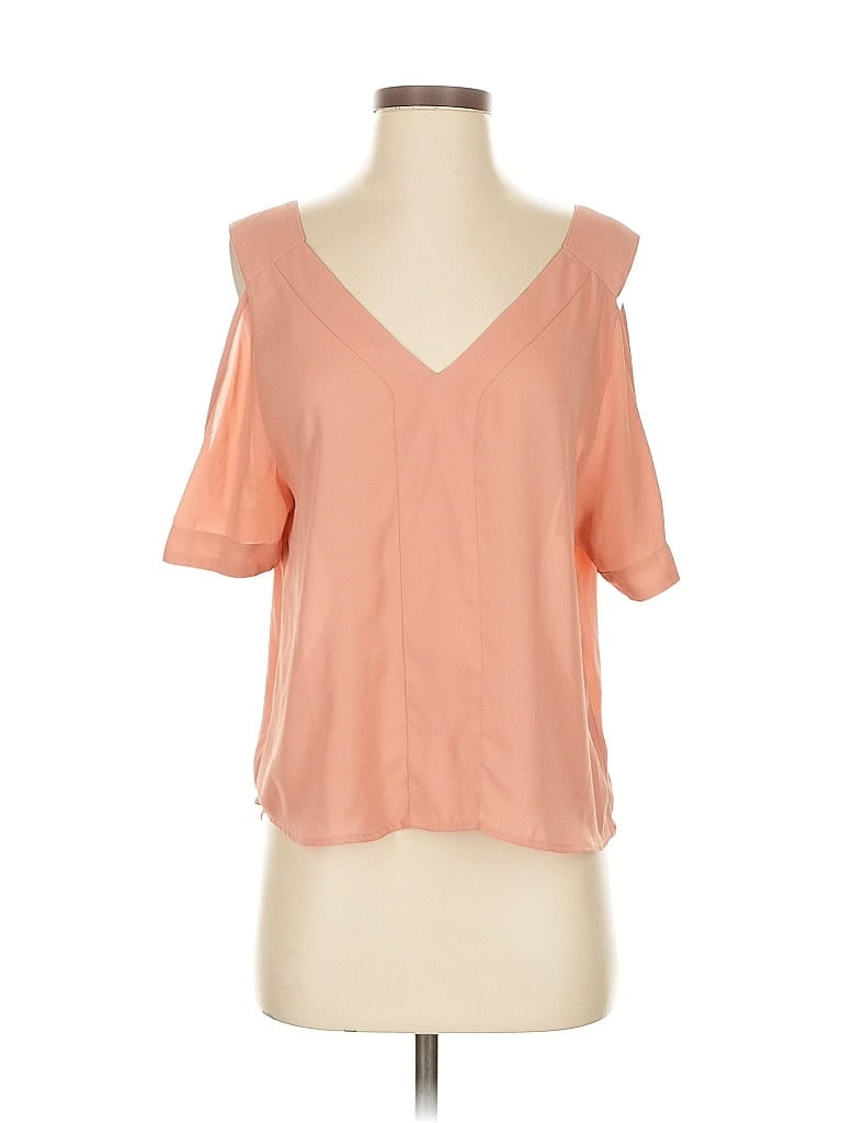 JACK BY BB DAKOTA Pre-owned Short Sleeve Top Orange Cold Shoulder Neckline Tops