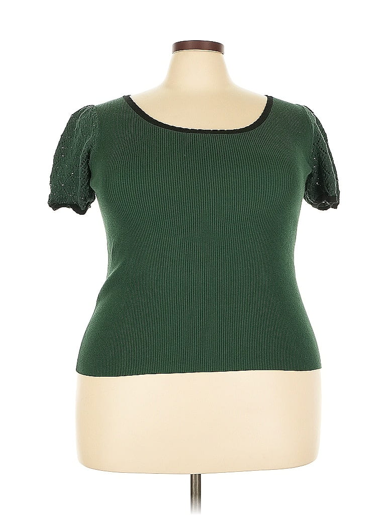 DOKOTOO Pre-owned Short Sleeve Top Green Sweetheart Neckline Tops