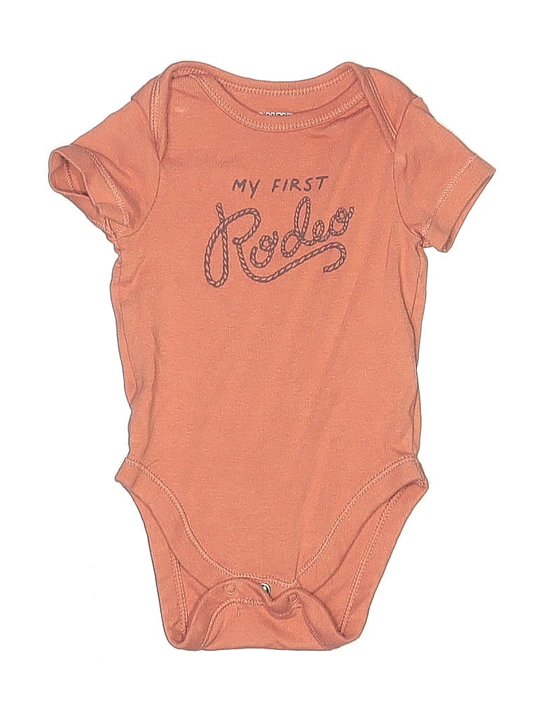 Pre-owned Old Navy Babies' Short Sleeve Onesie In Orange
