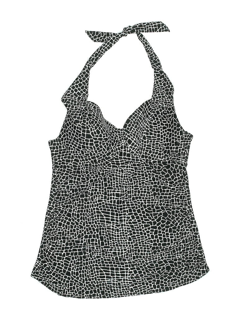 Pre-owned Merona Swimsuit Top Black Tweed Pattern Swimwear