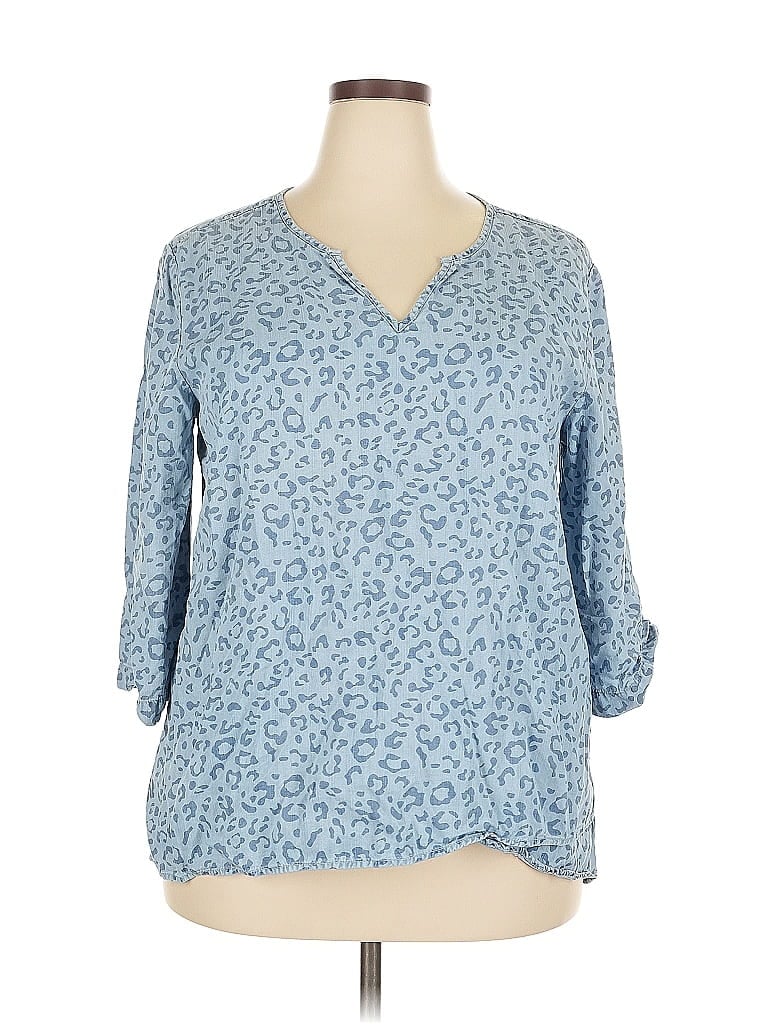PHILOSOPHY REPUBLIC CLOTHING Pre-owned 3/4 Sleeve Blouse In Blue