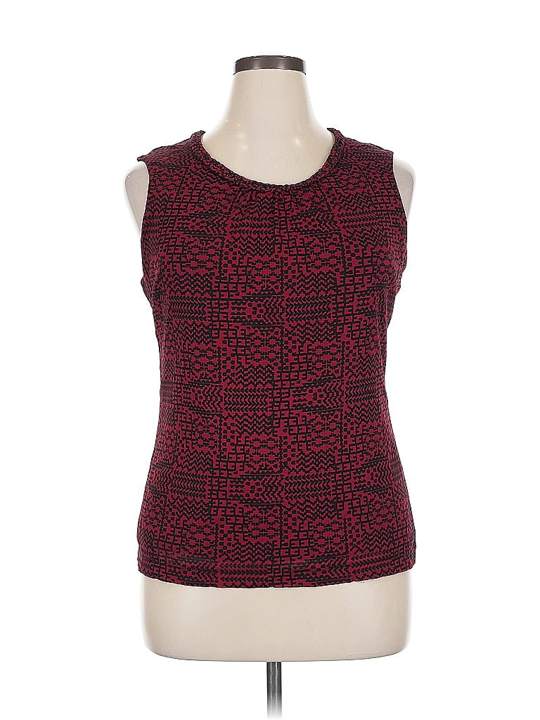 Pre-owned Croft & Barrow Sleeveless Top Red Square Neckline Tops