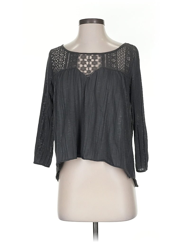 Pre-owned American Eagle Outfitters 3/4 Sleeve Blouse In Gray