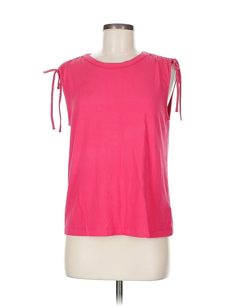 Pre-owned Evereve Short Sleeve Top Pink Boatneck Tops