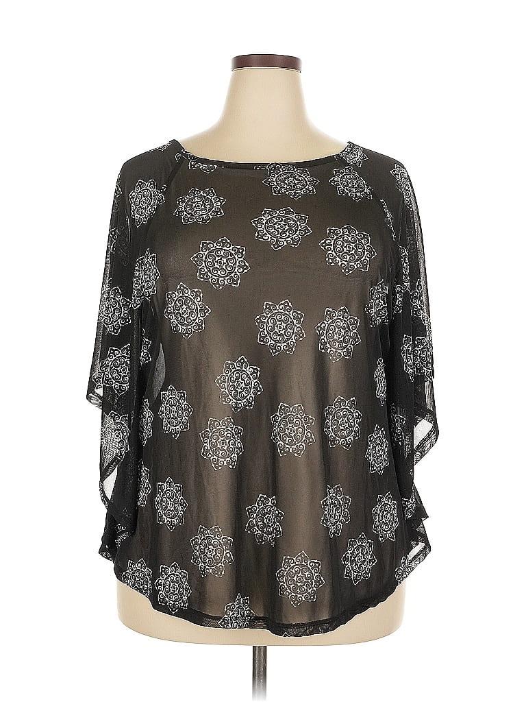 Pre-owned Lane Bryant 3/4 Sleeve Blouse In Black