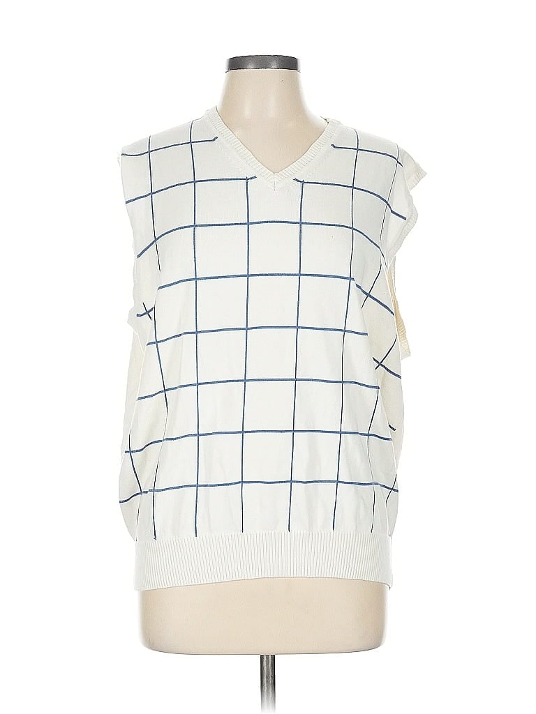 Pre-owned Jos. A. Bank Sweater Vest In White