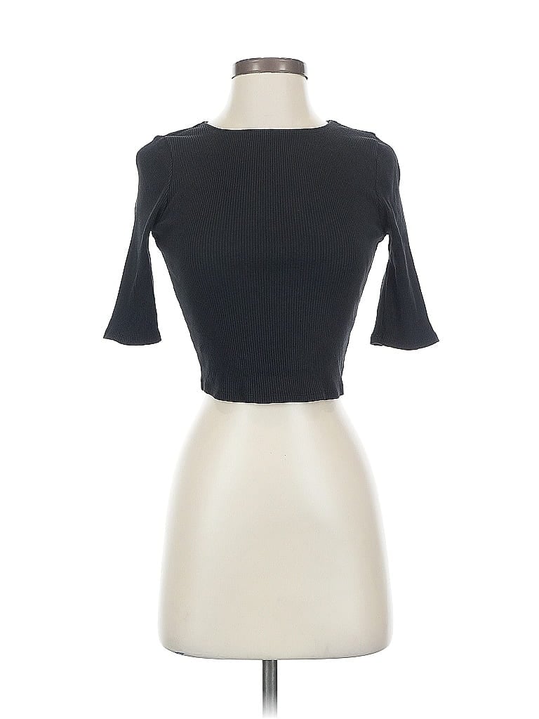 Pre-owned Express One Eleven Short Sleeve Turtleneck In Black