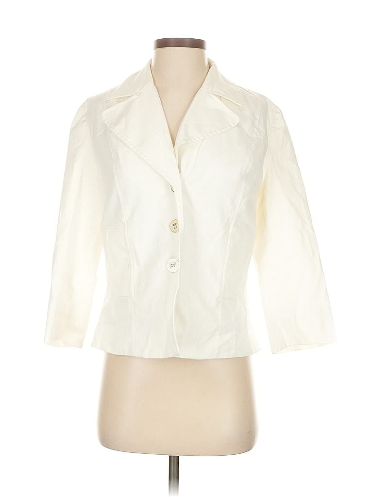 Pre-owned Rafaella 3/4 Sleeve Button Down Shirt In White