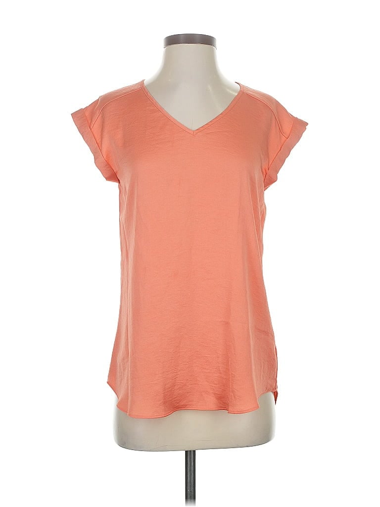 Pre-owned Express Short Sleeve Top Orange V Neck Tops