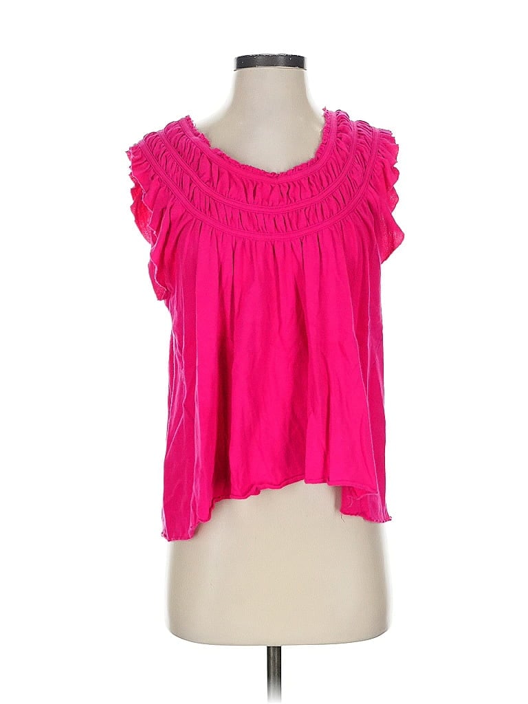 Pre-owned We The Free Short Sleeve Blouse In Pink