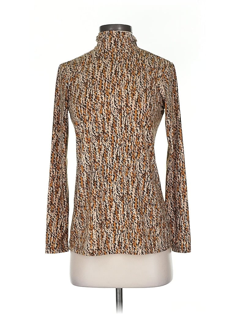 Pre-owned J. Mclaughlin Long Sleeve Blouse In Brown