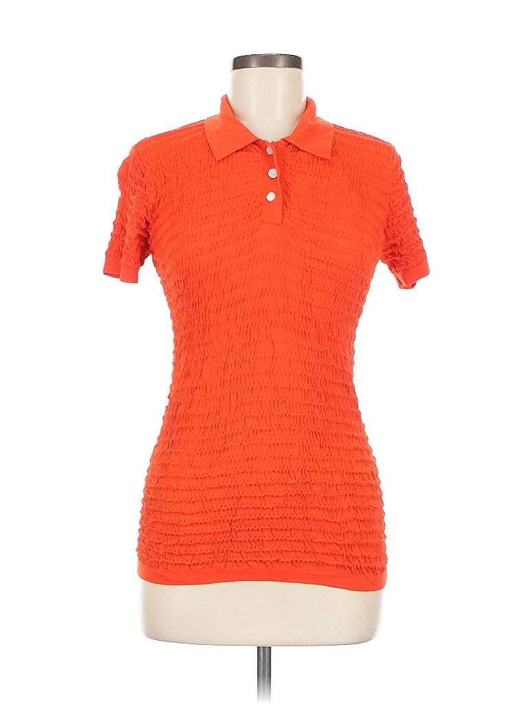 Pre-owned Elie Tahari Short Sleeve Polo Shirt In Red