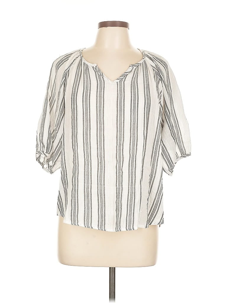 Pre-owned Unbranded Short Sleeve Blouse In White