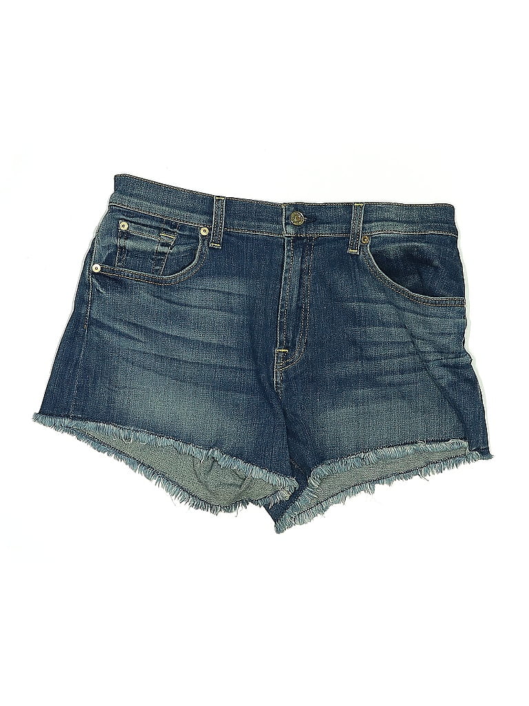 Pre-owned 7 For All Mankind Denim Shorts In Blue