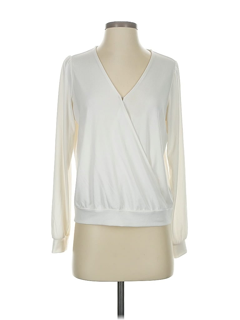 Pre-owned Banana Republic Factory Store Long Sleeve Blouse In White