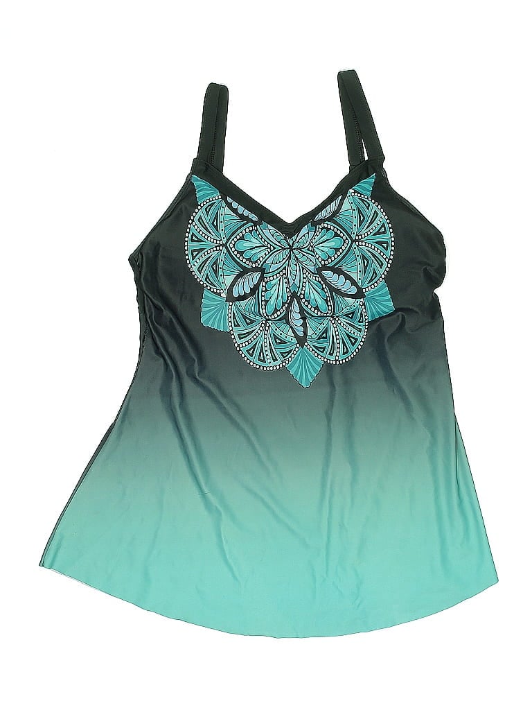 Pre-owned Unbranded Swimsuit Top Teal Swimwear In Blue