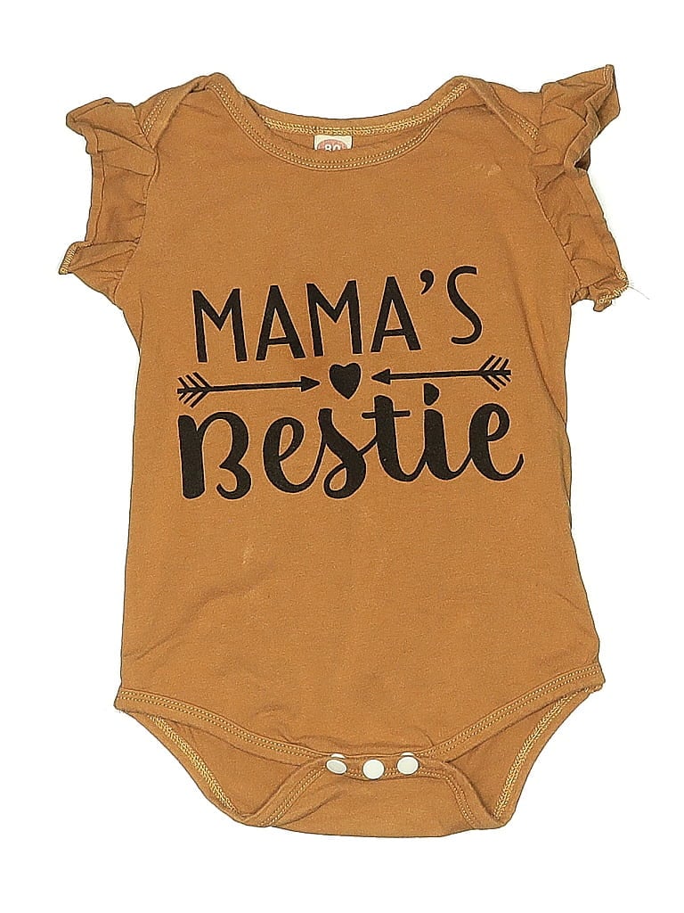 Pre-owned Unbranded Kids' Short Sleeve Onesie In Brown