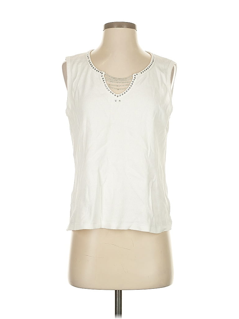 Pre-owned Cable & Gauge Sleeveless T-shirt In White