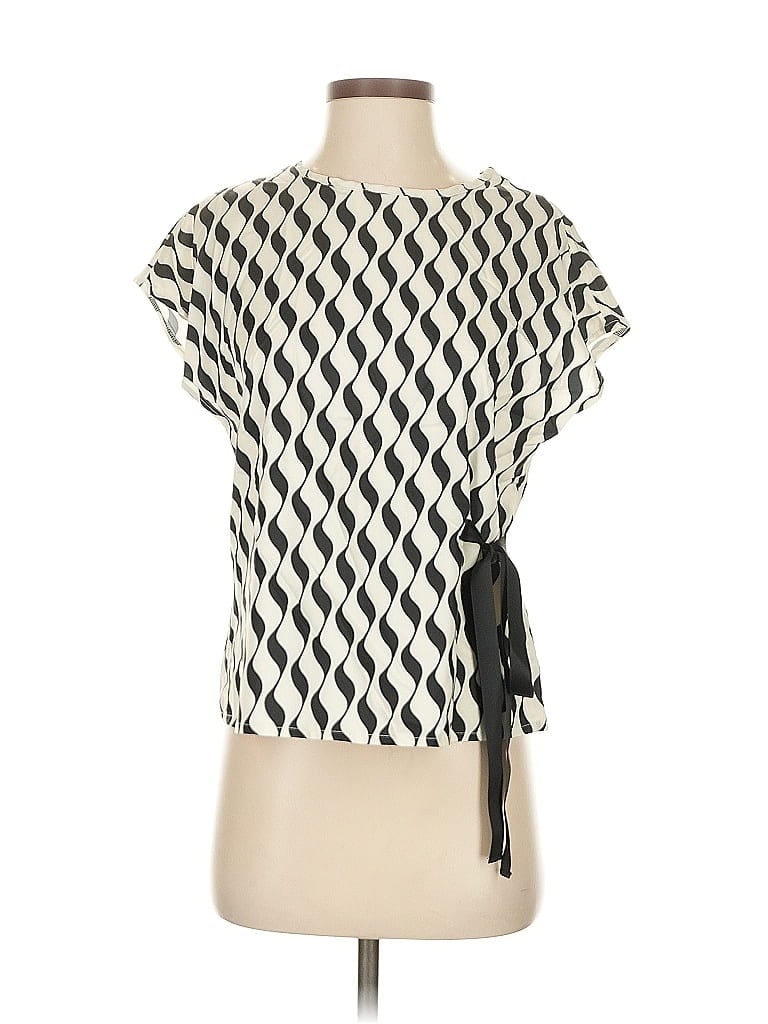 Pre-owned Unbranded Short Sleeve Blouse In White