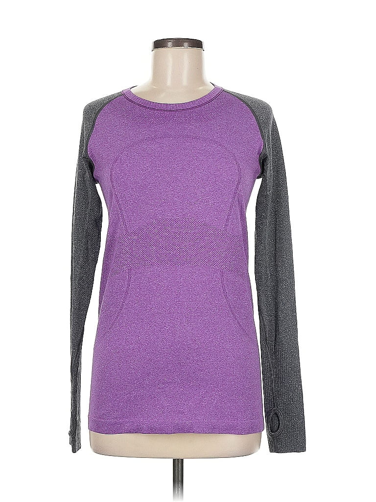 Pre-owned Lululemon Athletica Long Sleeve T-shirt In Purple