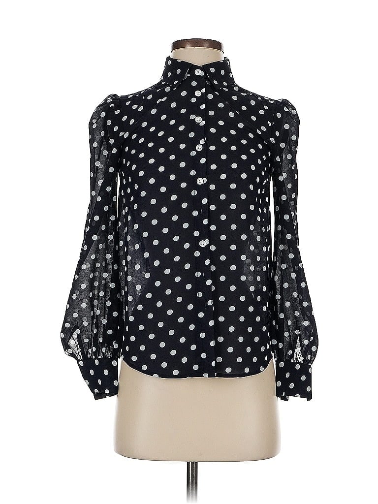 Pre-owned Modcloth Long Sleeve Blouse In Black