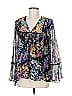 Vineet Bahl Black Long Sleeve Blouse Size M - photo 1